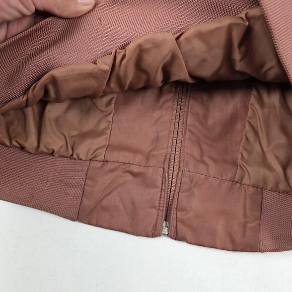 Vintage Members Only Jacket Mens Medium Brown Classic Racer Bomber Epaulets 80s - Picture 10 of 14